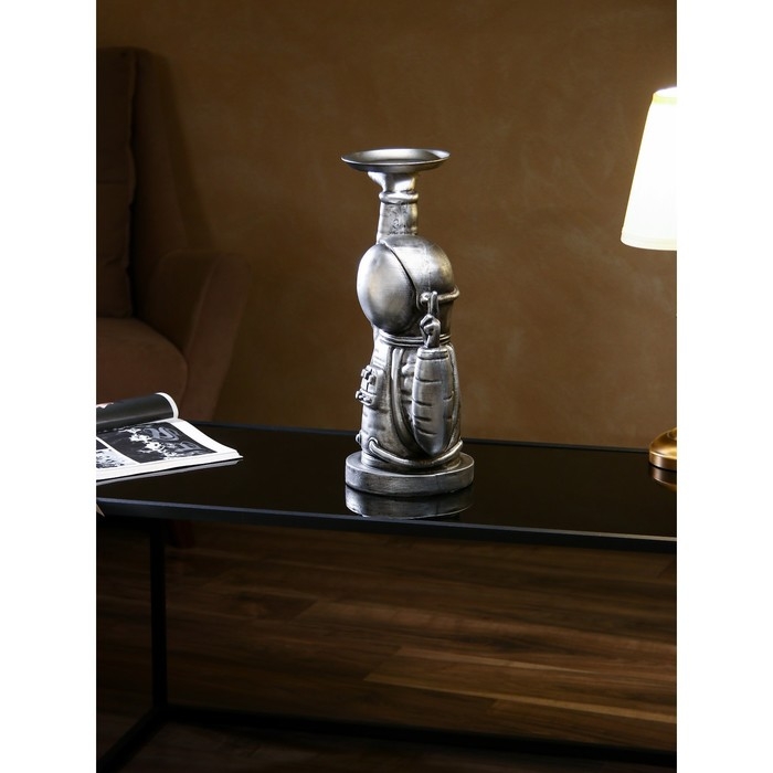 Подставка для мелочей &laquo;Космонавт&raquo;, полистоун, 47 см, цвет серебро