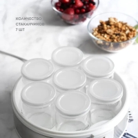 Йогуртница Galaxy GL 2698, 30 Вт, 180 мл, 7 ёмкостей, стекло, бело-серая Йогуртница Galaxy GL 2698, 30 Вт, 180 мл, 7 ёмкостей, стекло, бело-серая