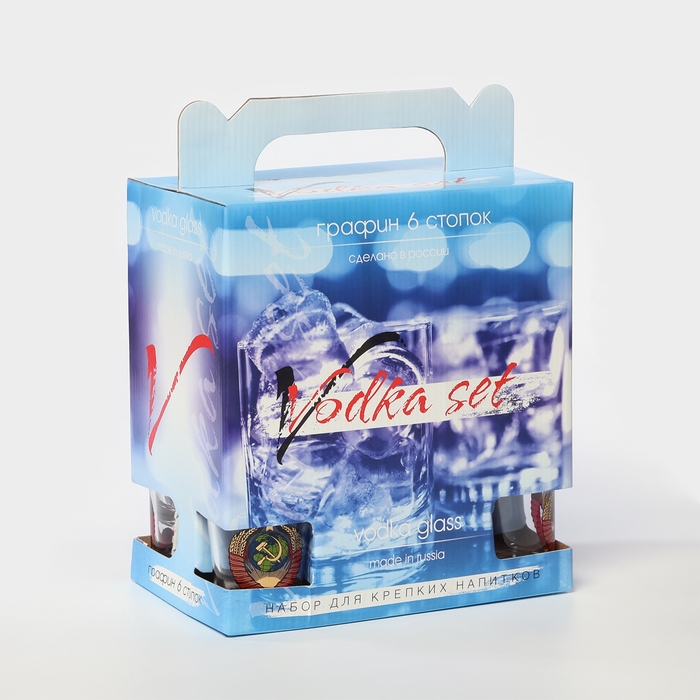 Набор стеклянный для напитков &laquo;Герб СССР&raquo;, 7 предметов: графин 500 мл, стопки 50 мл