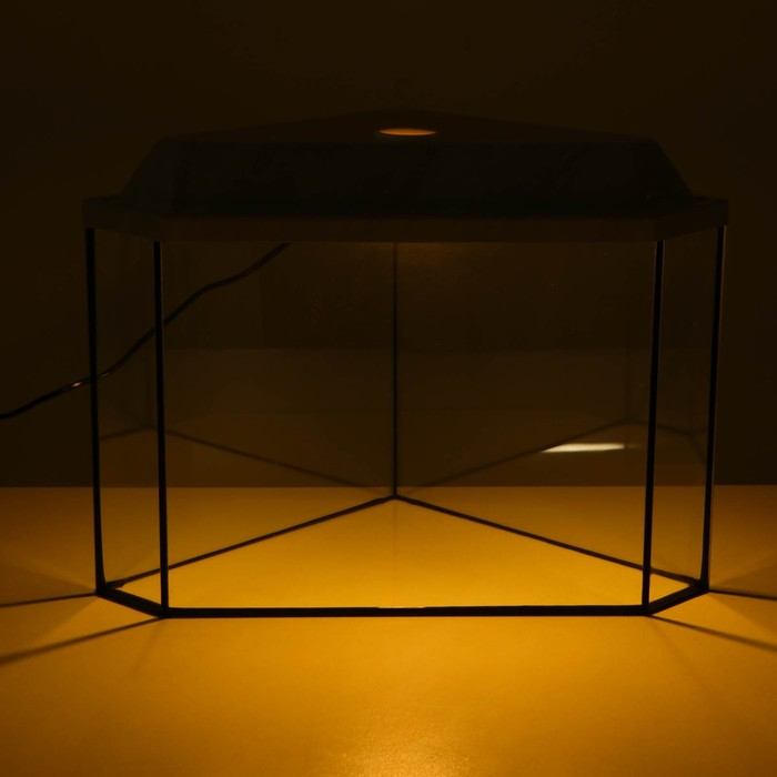 Аквариум "Дельта" угловой с крышкой, 25 литров, 34 х 34 х 31/37,5 см, беленый дуб