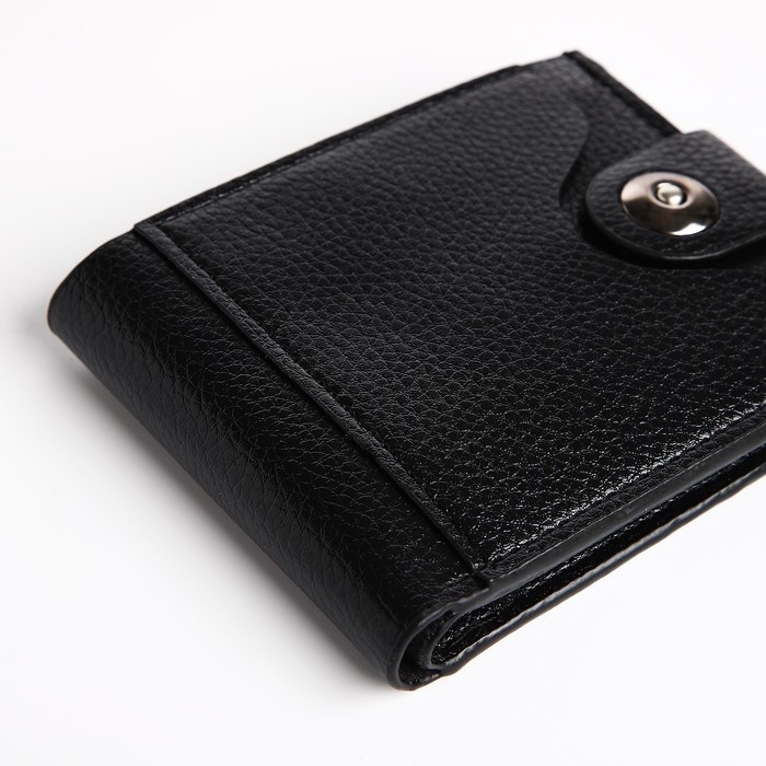 Портмоне мужское на магните, отдел для купюр, для карт, для монет, цвет чёрный Портмоне мужское на магните, отдел для купюр, для карт, для монет, цвет чёрный