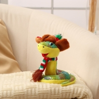 Мягкая игрушка &laquo;Змея&raquo;, в шапке ушанке и шарфе, 15 см