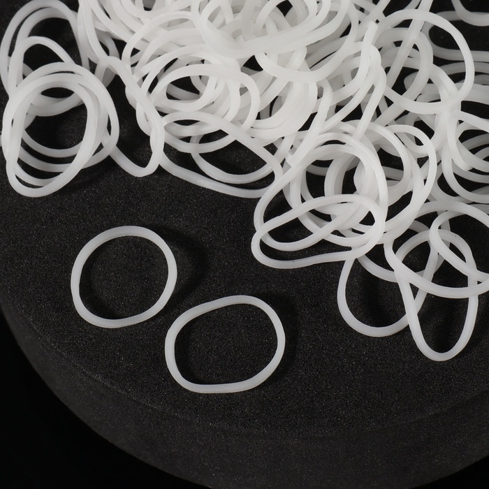 Силиконовые резинки для волос, набор, d = 1,3 см, 50 гр, цвет белый Силиконовые резинки для волос, набор, d = 1,3 см, 50 гр, цвет белый