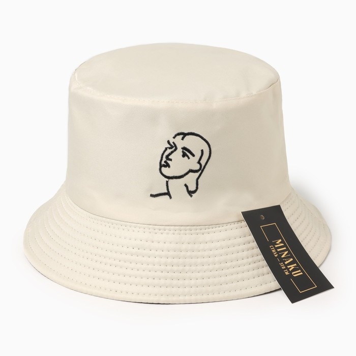 Панама женская двусторонняя MINAKU &laquo;Лицо&raquo; цвет бежевый, размер 56-58