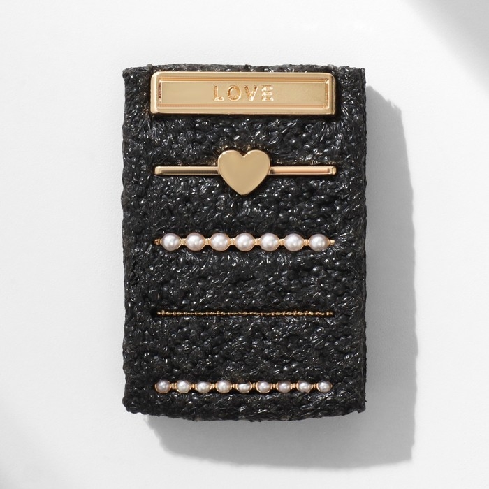 Шармы на ремешок для часов &laquo;Любовь&raquo;, набор 5 шт., цвет белый в золоте