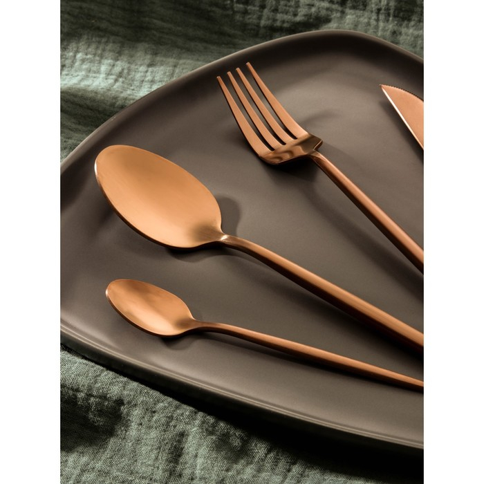 Столовые приборы из нержавеющей стали Magistro &laquo;Оску базис&raquo;, 4 предмета, цвет бронзовый