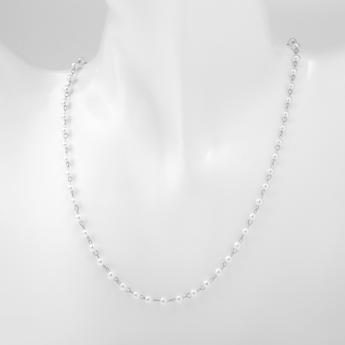 Бусы с жемчугом &laquo;Олимпия&raquo; трио, цвет серебро, 45см