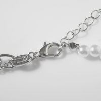 Колье &laquo;Капля&raquo; цветок, цвет бело-зелёный в серебре, 35 см