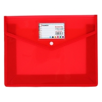 Папка-конверт на кнопке А4, 500 мкр, с расширением, горизонтальная, карман для визиток, МИКС