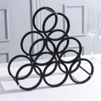 Подставка для бутылок Доляна &laquo;Моно&raquo;, метал, 31,5&times;28,5&times;12,5 см, цвет чёрный