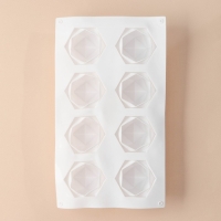 Форма для муссовых десертов и выпечки KONFINETTA &laquo;Грани&raquo;, силикон, 29,5&times;17,2 см, 8 ячеек (5,6&times;6,4&times;4,5 см), цвет белый