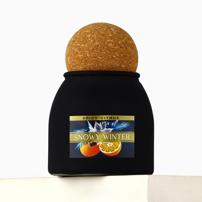 Свеча новогодняя, аромат пряный цитрус , 9 х 6,5 см