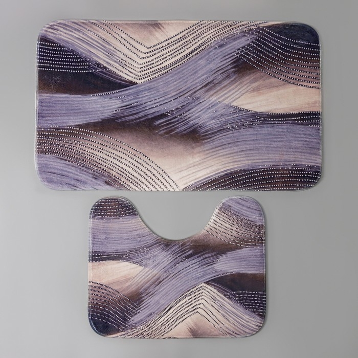 Набор ковриков для ванной и туалета Доляна &laquo;Саванна&raquo;, 2 шт: 50&times;80, 40&times;50 см