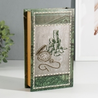 Сейф-книга дерево кожзам "Время - деньги" 3D тиснение 21х13х5 см Сейф-книга дерево кожзам "Время - деньги" 3D тиснение 21х13х5 см