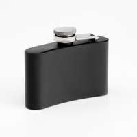 Фляжка Мастер К, 90 мл, подарочная, армейская, 3 oz, нержавеющая сталь, чёрная