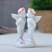 Сувенир полистоун "Целующиеся ангелочки в розовых веночках" набор из 2 штук 8,3х5х4,8 см Сувенир полистоун "Целующиеся ангелочки в розовых веночках" набор из 2 штук 8,3х5х4,8 см