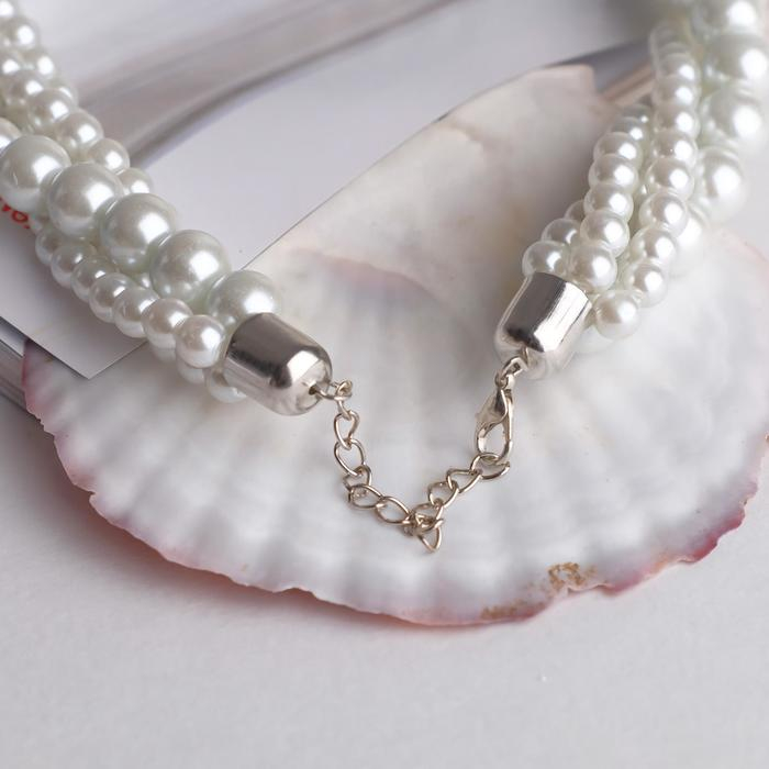 Бусы &laquo;Жемчуг&raquo; жгут, шар №6,10, цвет белый, L=45 см