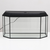 Аквариум "Панорамный" с крышкой, 105 литров, 80 х 35 х 39,5/44,5 см, чёрный Аквариум "Панорамный" с крышкой, 105 литров, 80 х 35 х 39,5/44,5 см, чёрный