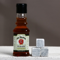 Подарочный набор косметики &laquo;На удачу!&raquo;, гель для душа во флаконе виски 100 мл и камни для виски 3 шт, Новый Год