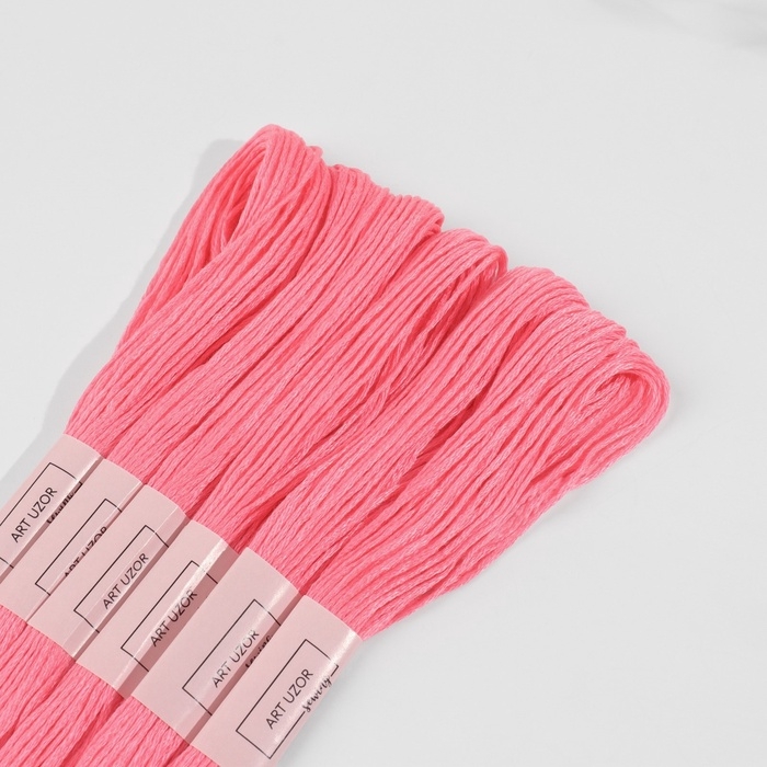 Набор ниток мулине №956, 8 &plusmn; 1 м, 6 шт, цвет ярко-розовый