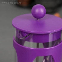 Чайник заварочный френч - пресс Доляна «Оливер», 600 мл, стекло, цвет фиолетовый Чайник заварочный френч - пресс Доляна «Оливер», 600 мл, стекло, цвет фиолетовый