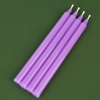 Новогодние восковые свечи &laquo;Новый год: Верь в чудеса&raquo;, набор 4 шт., сиреневые, 15 х 1 х 1 см.