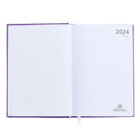 Ежедневник датированный 2024 года, А5, 176 листов, Attomex.Even, обложка бумвинил, ляссе, блок 70 г/м2, сиреневый