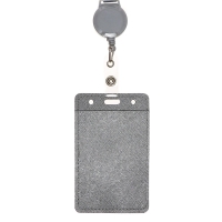 Бейдж-карман вертикальный кожзам, внешний 110x68мм, внутренний 85x54мм, лента 80x1,2см, серый. Бейдж-карман вертикальный кожзам, внешний 110x68мм, внутренний 85x54мм, лента 80x1,2см, серый.