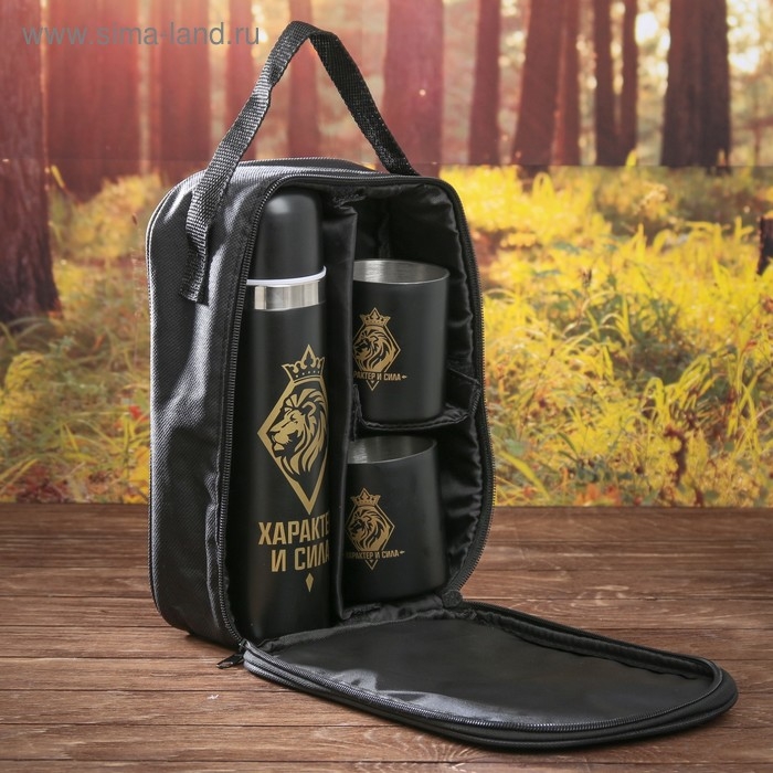 Набор посуды для пикника &laquo;Характер и сила&raquo;: термос 500 мл, кружка 180 мл, 2 шт., время сохранения тепла 24 ч