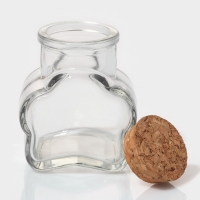 Набор стеклянных баночек для сыпучих продуктов с пробковой крышкой Доляна &laquo;Парфе. Облачко&raquo;, 100 мл, 6,5&times;5&times;7,5 см, 12 шт