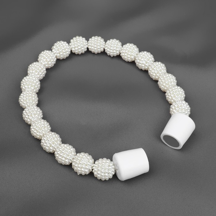 Подхват для штор &laquo;Бусы из бисера&raquo;, d = 1,3 см, 30 см, цвет белый