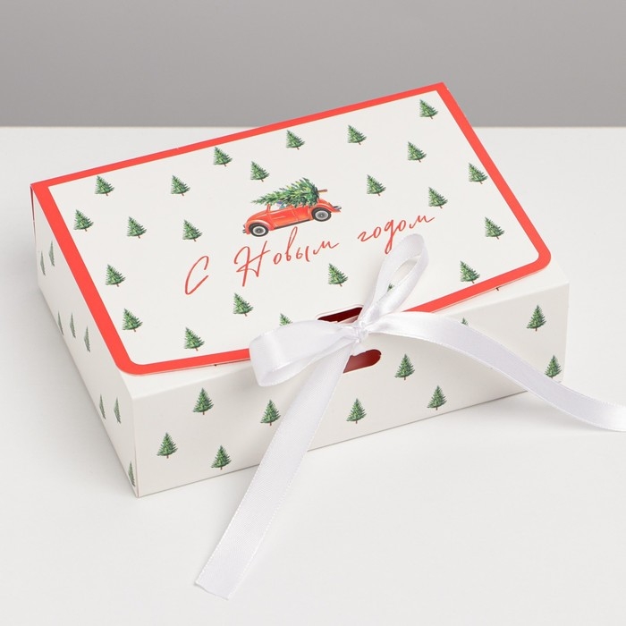 Коробка подарочная новогодняя складная двухсторонняя &laquo;С новым годом&raquo;, 16.5 х 12.5 х 5 см, Новый год