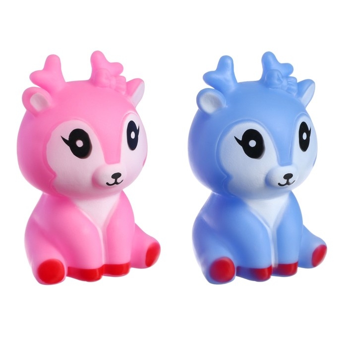 Набор резиновых игрушек для ванны &laquo;Оленята&raquo;, 2 шт, цвет МИКС, Крошка Я