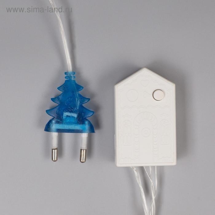 Гирлянда &laquo;Нить&raquo; 5 м с насадками &laquo;Звёздочки&raquo;, IP20, прозрачная нить, 50 LED, свечение аквамарин, 8 режимов, 220 В