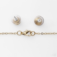 Гарнитур 2 предмета: серьги, кулон &laquo;Роса&raquo; цветочная, цвет красно-белый в золоте, 48 см