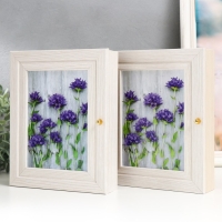 Ключница "Цветочки" 19х24 см молочный дуб МИКС Ключница "Цветочки" 19х24 см молочный дуб МИКС