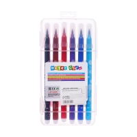 Набор акварельных маркеров 12 цветов с наконечником кистью в пластиковом пенале Набор акварельных маркеров 12 цветов с наконечником кистью в пластиковом пенале