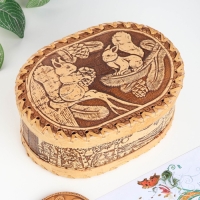 Шкатулка для украшений &laquo;Белки&raquo;, береста