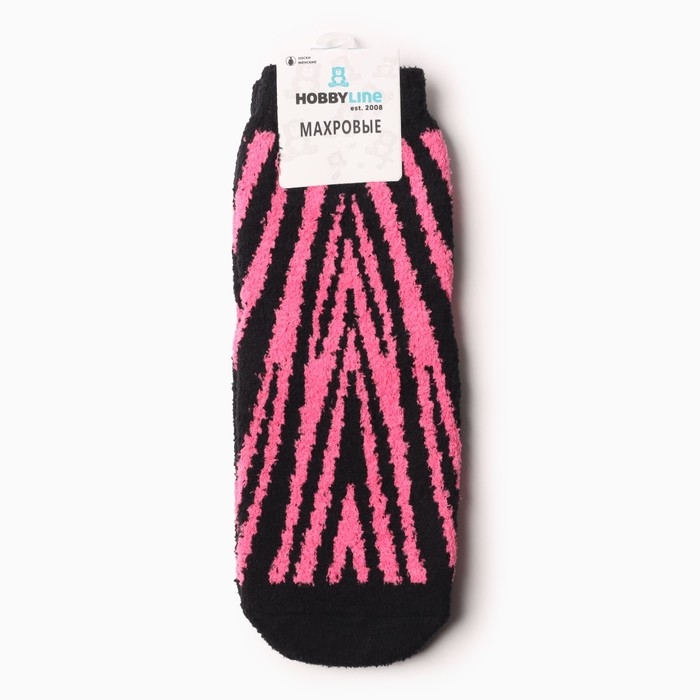 Носки женские махровые &laquo;Зебра&raquo;, цвет малиновый размер 36-40