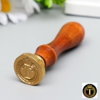 Печать для сургуча с деревянной ручкой "Корона с буквой T" 9х2,5х2,5 см Печать для сургуча с деревянной ручкой "Корона с буквой T" 9х2,5х2,5 см