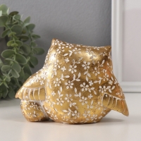 Сувенир полистоун "Золотой филин с птенцом" геометрические узоры 15,2х6х11 см