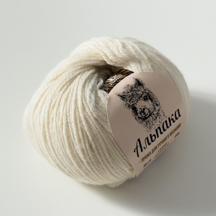 Пряжа Пряжа "Альпака" 65% альпака,20% вискоза,15% акрил 150м/50гр (205 белый)