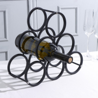 Подставка для бутылок Доляна &laquo;Моно&raquo;, метал, 31,5&times;28,5&times;12,5 см, цвет чёрный