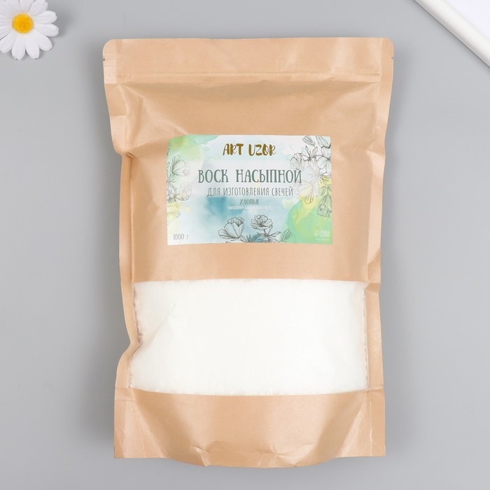 Воск насыпной для изготовления свечей Воск насыпной для изготовления свечей "Ледяной" хлопья 1000 гр t плавл 62-65° белый 32х22 см 97878