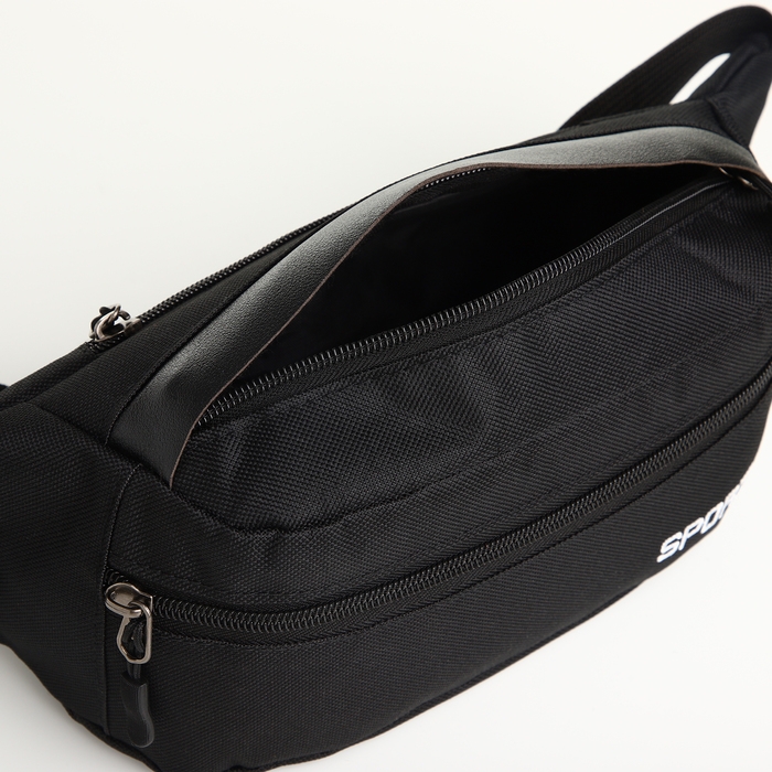 Сумка поясная на молнии, 2 наружных кармана, цвет чёрный Сумка поясная на молнии, 2 наружных кармана, цвет чёрный