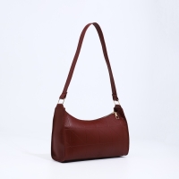 Сумка-багет на молнии, цвет коричневый Сумка-багет на молнии, цвет коричневый