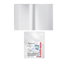 Набор обложек ПП 10 шт, 306 х 426 мм (А4), 50 мкм, ErichKrause "Glossy Clear", для контурных карт, атласов и раб.тетрадей, фиксированная, глянцевые