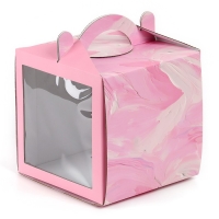 Коробка кондитерская с окном, сундук, &laquo;Нежные краски&raquo;, 20 х 20 х 20 см