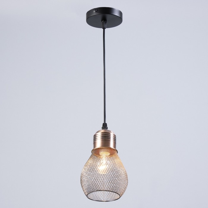 Светильник "Лампа" 1х60Вт Е27 черный/медь 12х12х18см