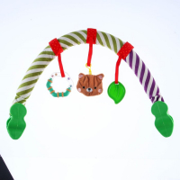 Дуга игровая мягкая на кроватку, коляску &laquo;Мишка&raquo;, 28-43 см, прорезыватель, погремушки, 3 игрушки, Крошка Я